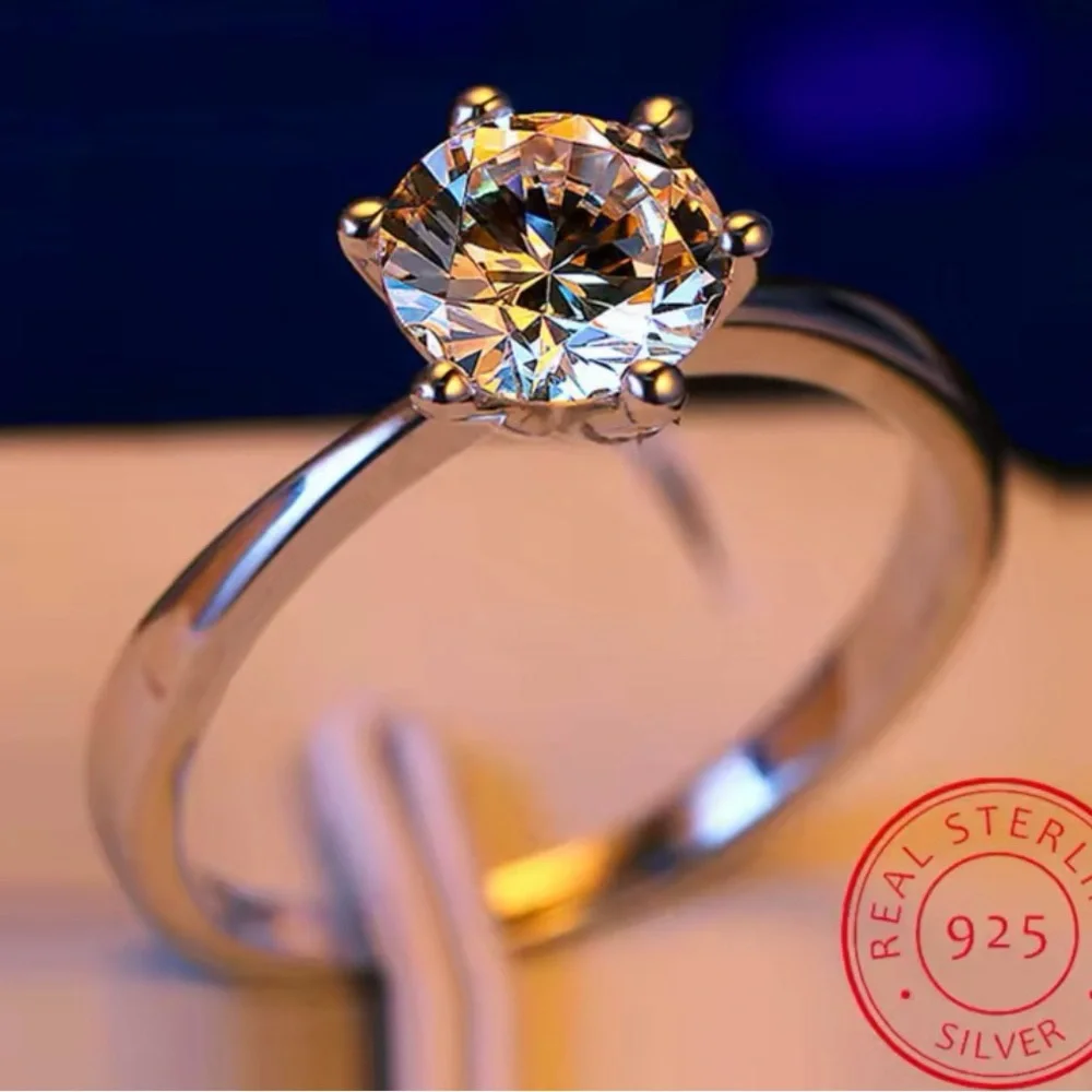 1 Ct Solitaire Ring Round Brilliant Cut Simulated Diamond,‎ Size 8.5 NEW